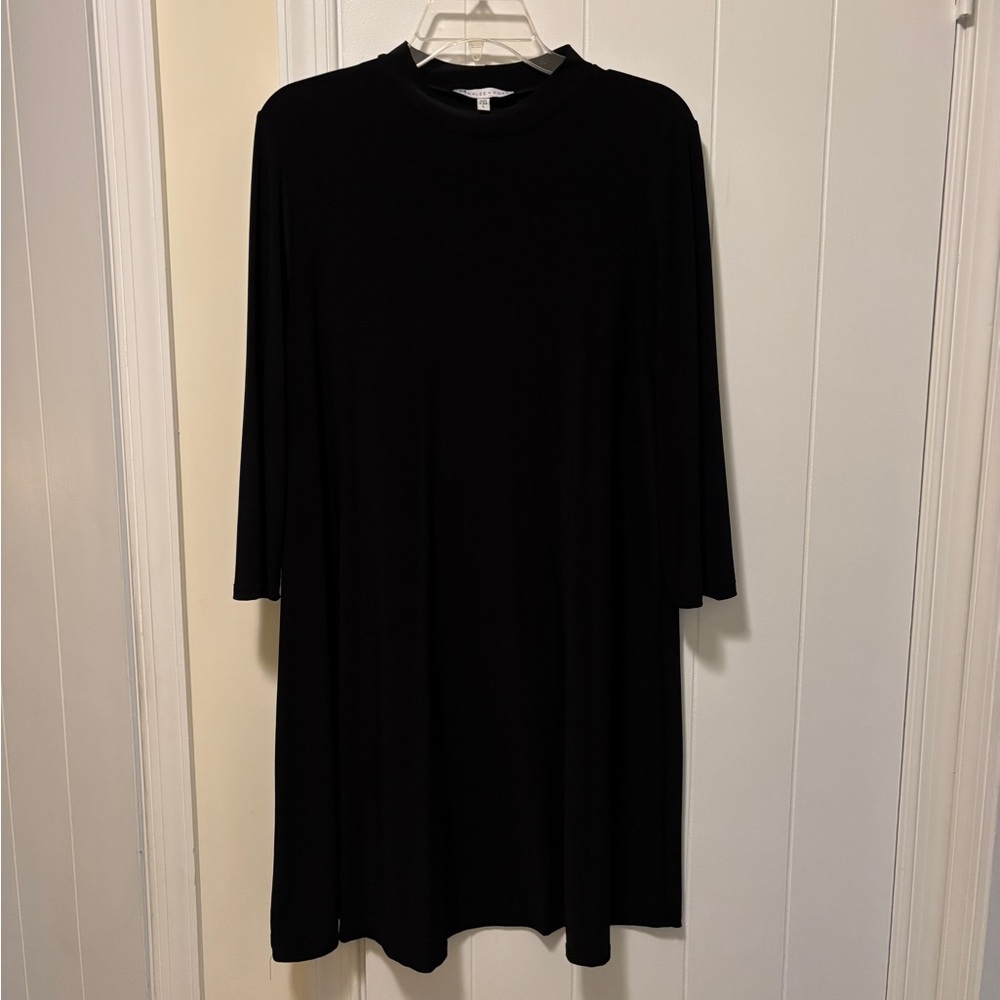 EUC Annalee + Hope Black Mockneck Skater Tent Mini Midi Dress | Women’s Large - Picture 3 of 11
